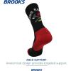 imageBrooks Ghost Crew Socks I Performance Running Cushioned Socks with Arch Support for Men ampamp WomenBlackNightlifeRed