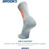 imageBrooks Ghost Crew Socks I Performance Running Cushioned Socks with Arch Support for Men ampamp WomenSmokeBr Crew