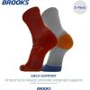 imageBrooks Ghost Lite Crew Socks I Performance Running Comfort Fit with Arch Support for Men ampamp Women 2Pack SetLt GreyRed  RedLt Grey