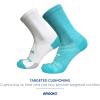 imageBrooks Ghost Lite Crew Socks I Performance Running Comfort Fit with Arch Support for Men ampamp Women 2Pack SetStrobe BlueWhite  WhiteBlue