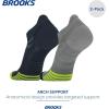 imageBrooks Ghost Lite No Show Socks I Performance Running Comfort Fit with Arch Support for Men ampamp Women 2Pack SetHtr OxfordNavy  NavyYellow