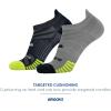 imageBrooks Ghost Lite No Show Socks I Performance Running Comfort Fit with Arch Support for Men ampamp Women 2Pack SetHtr OxfordNavy  NavyYellow