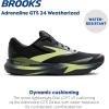 imageBrooks Womens Adrenaline GTS 24 Supportive Running ShoeBlackEbonyNew Yellow
