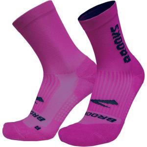 imageBrooks Ghost Crew Socks I Performance Running Cushioned Socks with Arch Support for Men ampamp WomenMagentaBr Crew