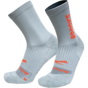 imageBrooks Ghost Crew Socks I Performance Running Cushioned Socks with Arch Support for Men ampamp WomenSmokeBr Crew