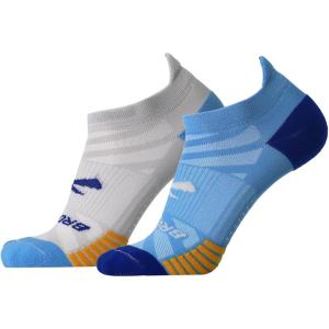 imageBrooks Ghost Lite No Show Socks I Performance Running Comfort Fit with Arch Support for Men ampamp Women 2Pack SetBluePeacoat  Light GreyBlue