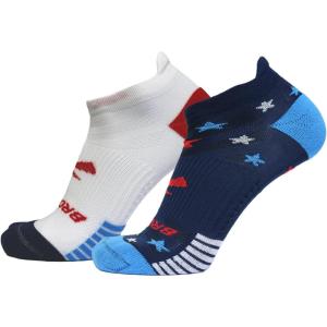 imageBrooks Ghost Lite No Show Socks I Performance Running Comfort Fit with Arch Support for Men ampamp Women 2Pack SetNavyWhite Run Usa 24