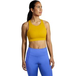 imageBrooks Womens 3 Pocket Sports Bra for Running Workouts ampamp SportsGolden HourViolet Dash