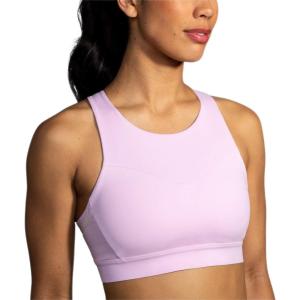 imageBrooks Womens 3 Pocket Sports Bra for Running Workouts ampamp SportsOrchid HazeRosewater