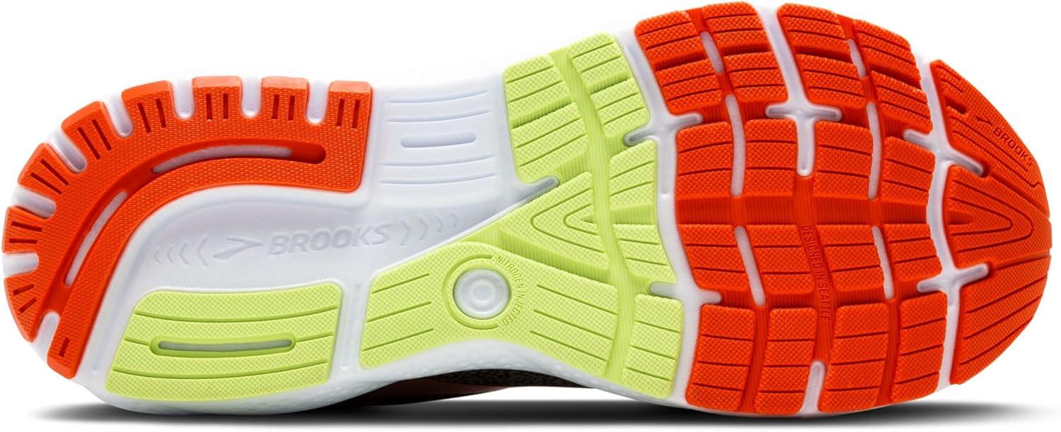 imageBrooks Mens Ghost 16 GTX Waterproof Neutral Running ShoeBlackMandarin RedGreen