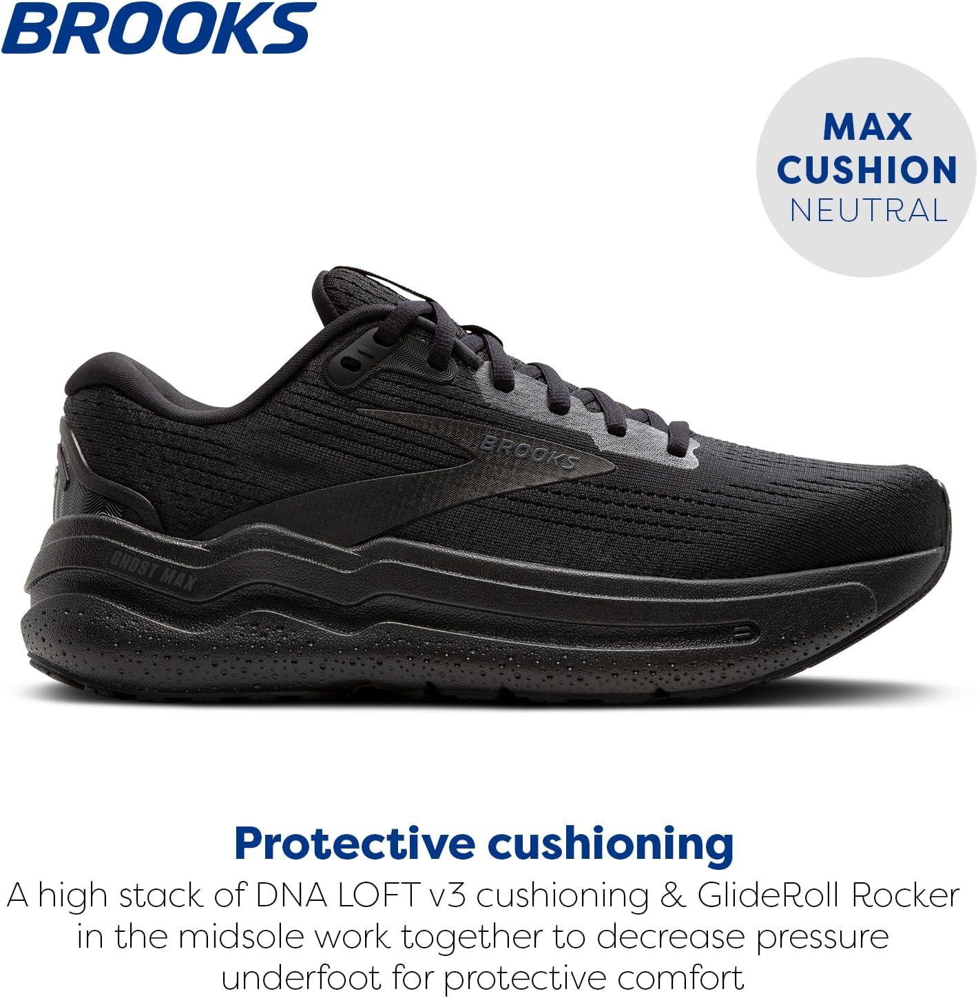 imageBrooks Mens Ghost Max 2 Running and Walking ShoesBlackBlackEbony