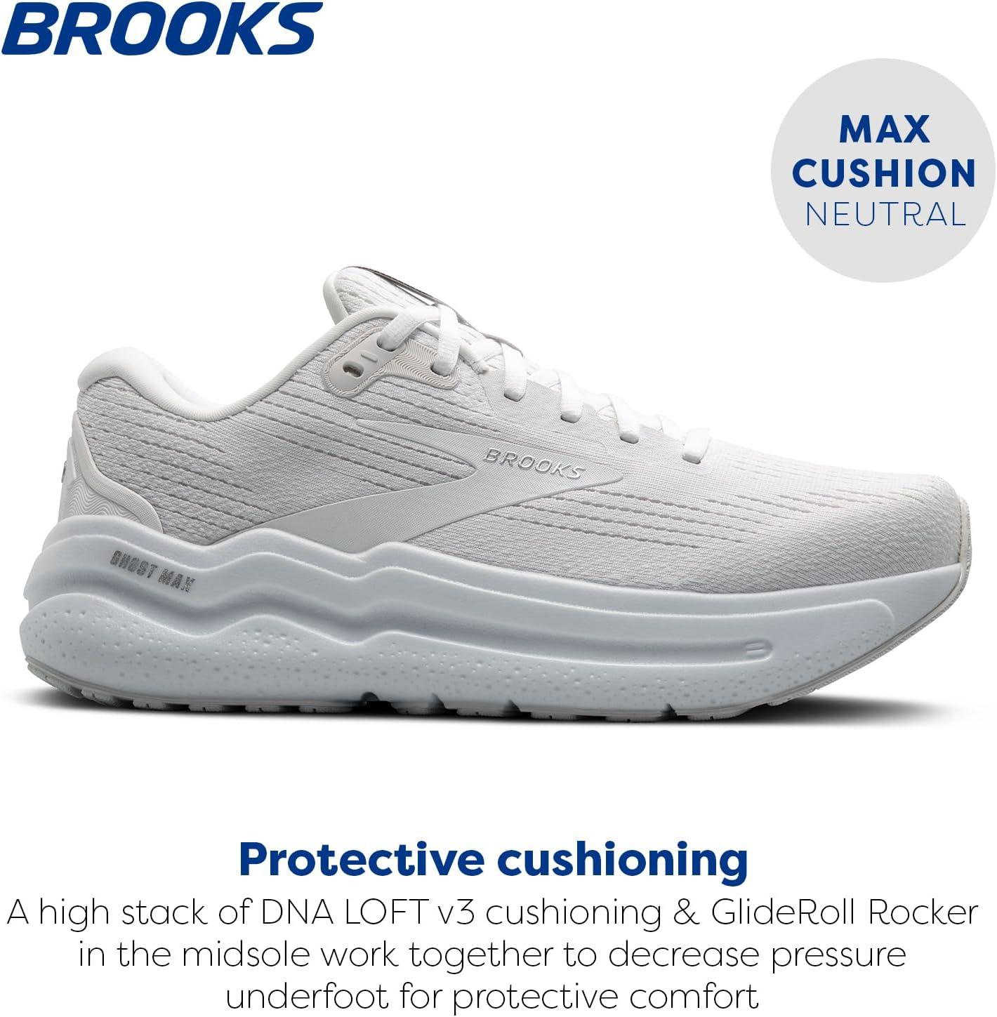 imageBrooks Mens Ghost Max 2 Running and Walking ShoesBright WhiteBright White
