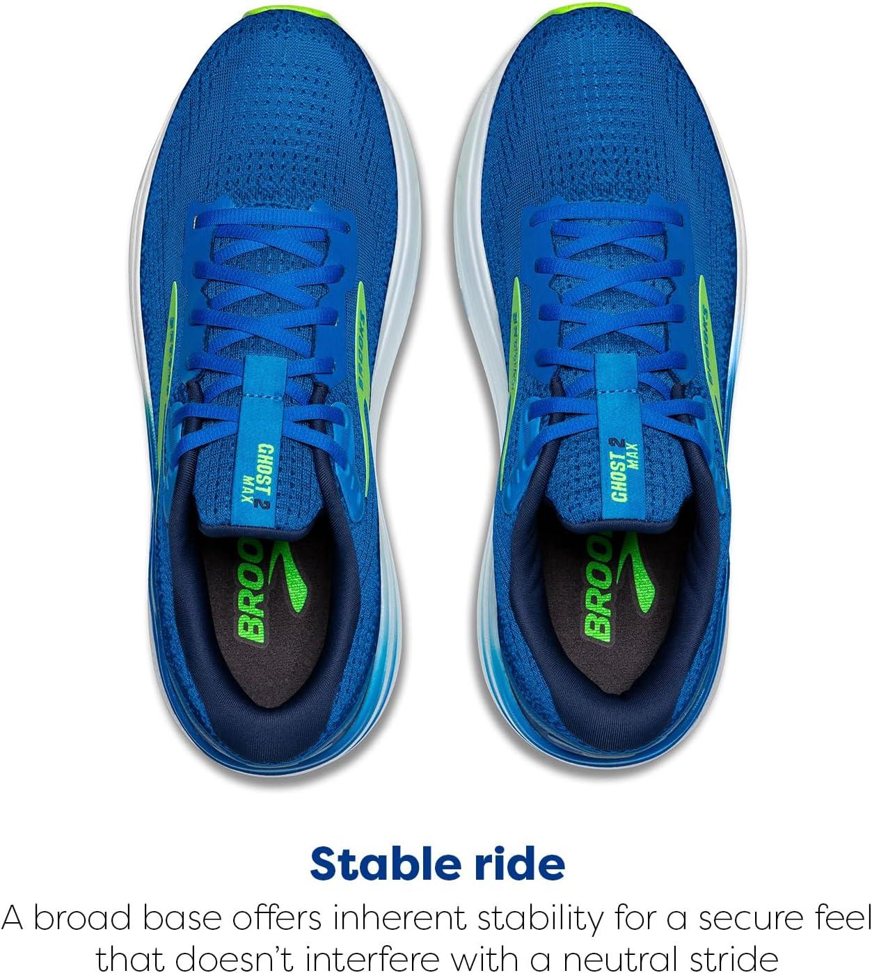 imageBrooks Mens Ghost Max 2 Running and Walking ShoesDutch BlueGreen GeckoPeacoat