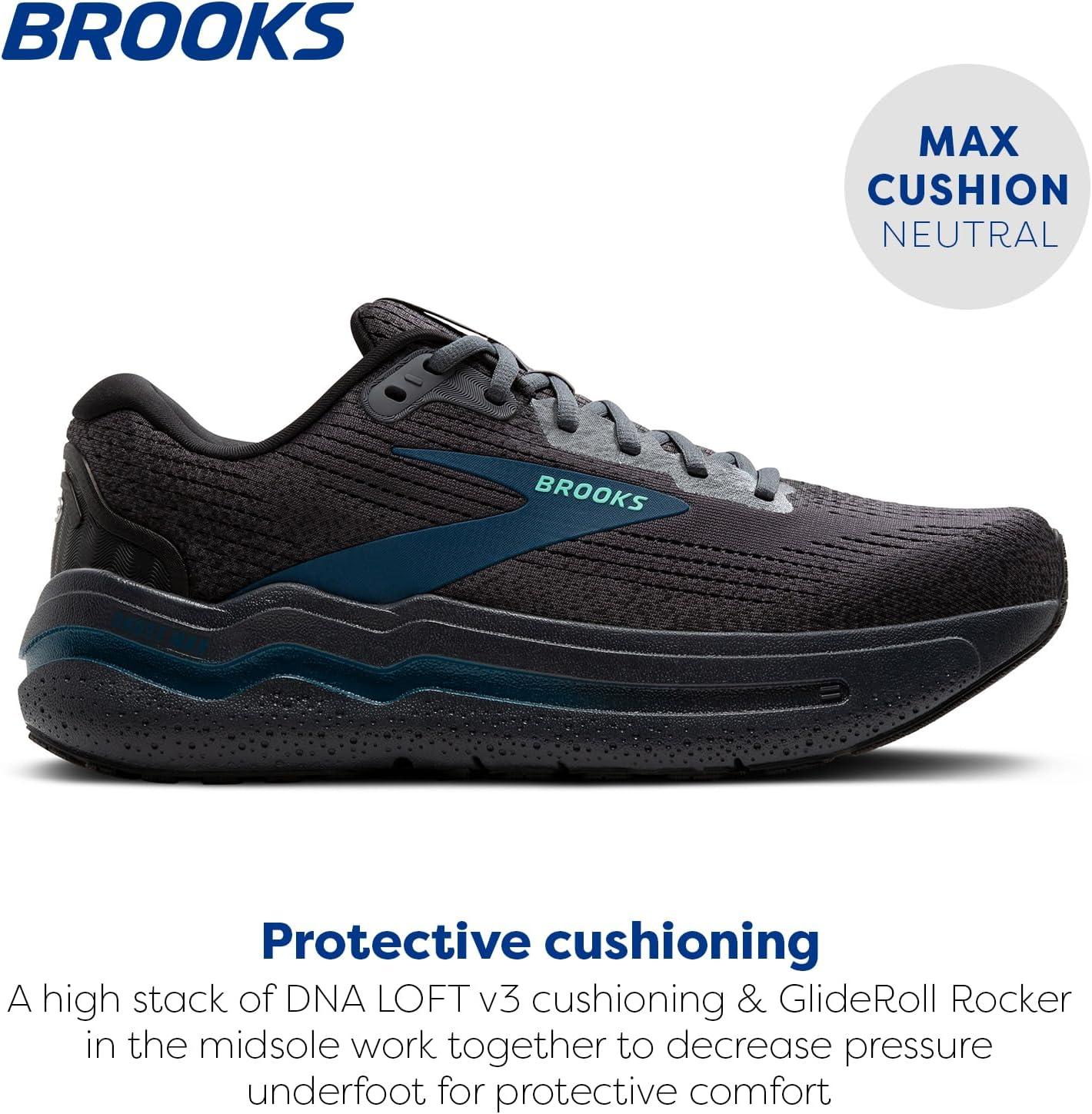 imageBrooks Mens Ghost Max 2 Running and Walking ShoesEbonyCockatooBlue Sapphire