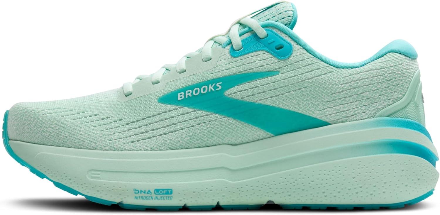 imageBrooks Mens Ghost Max 2 Running and Walking ShoesHoneydewBlueWhite