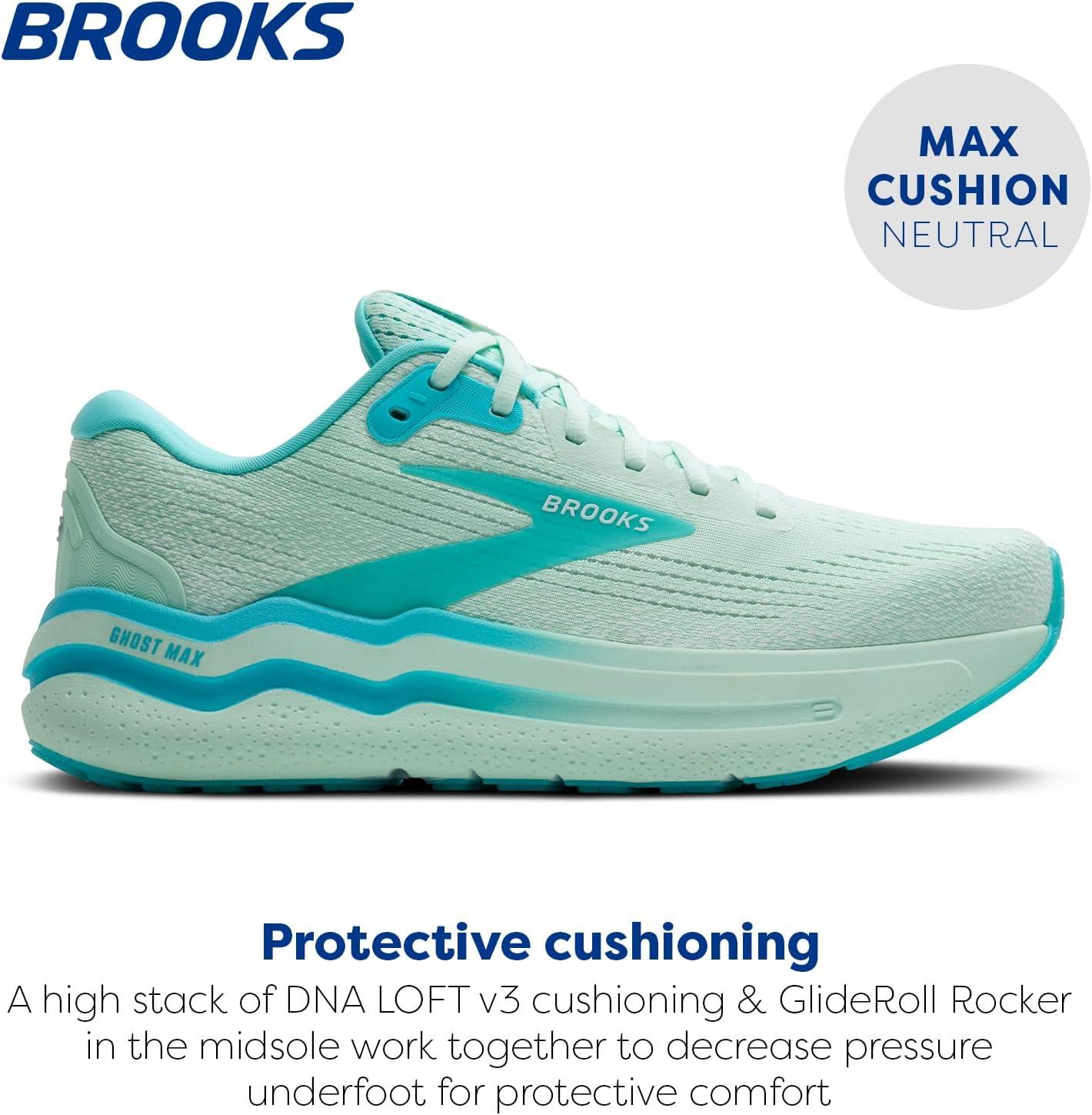 imageBrooks Mens Ghost Max 2 Running and Walking ShoesHoneydewBlueWhite
