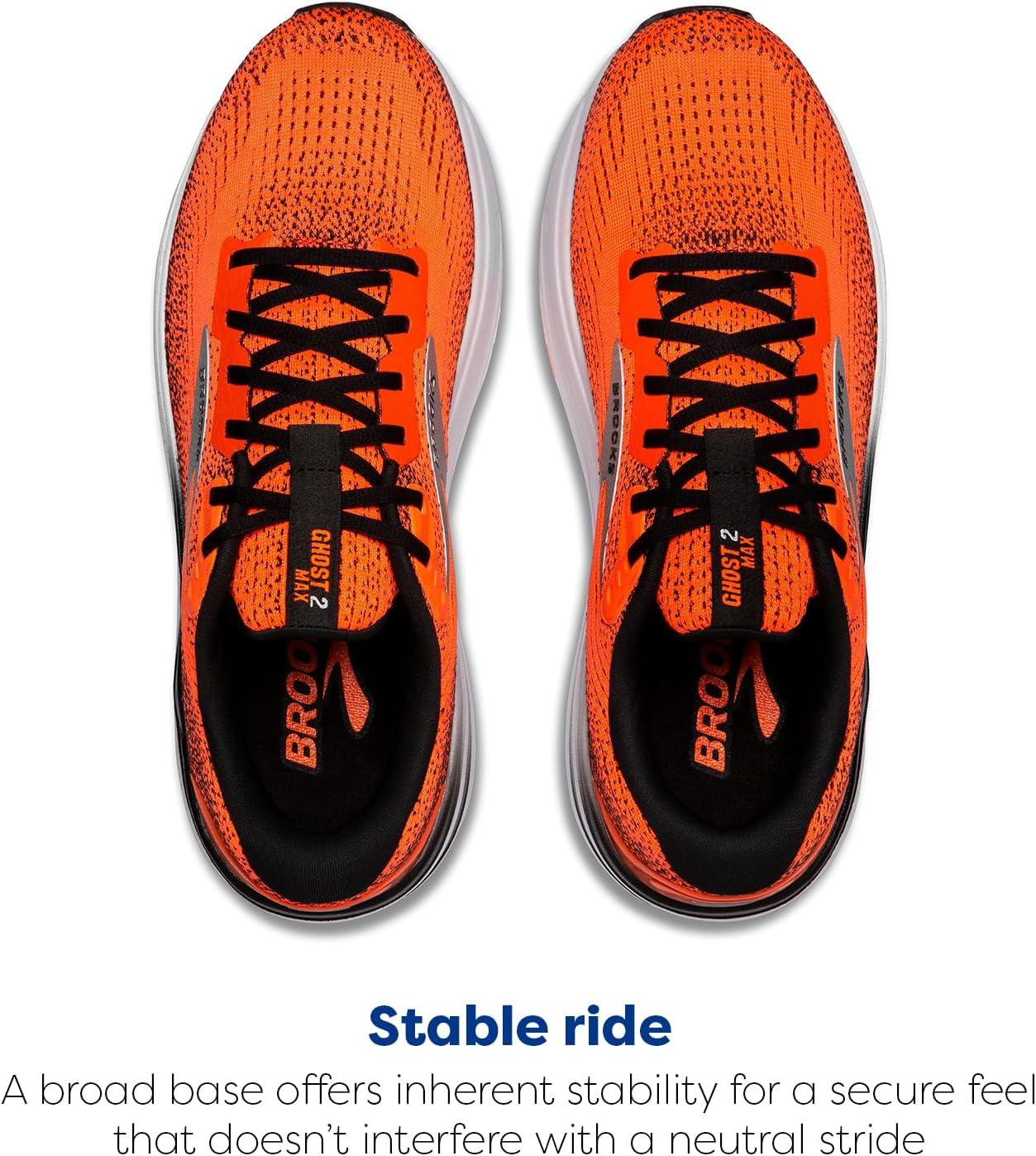imageBrooks Mens Ghost Max 2 Running and Walking ShoesOrangeOrangeBlack