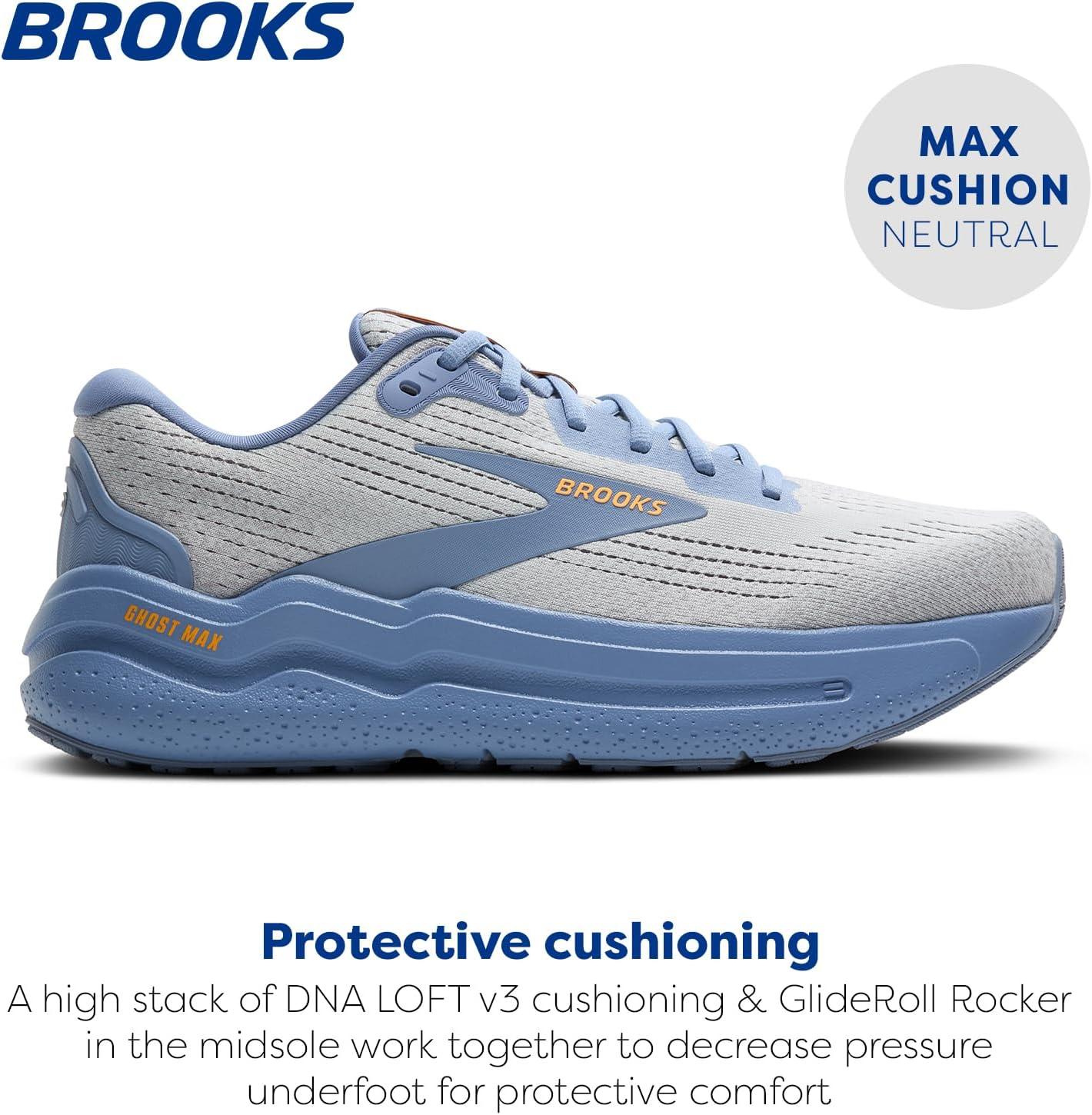 imageBrooks Mens Ghost Max 2 Running and Walking ShoesOyster MushroomBlueOrange