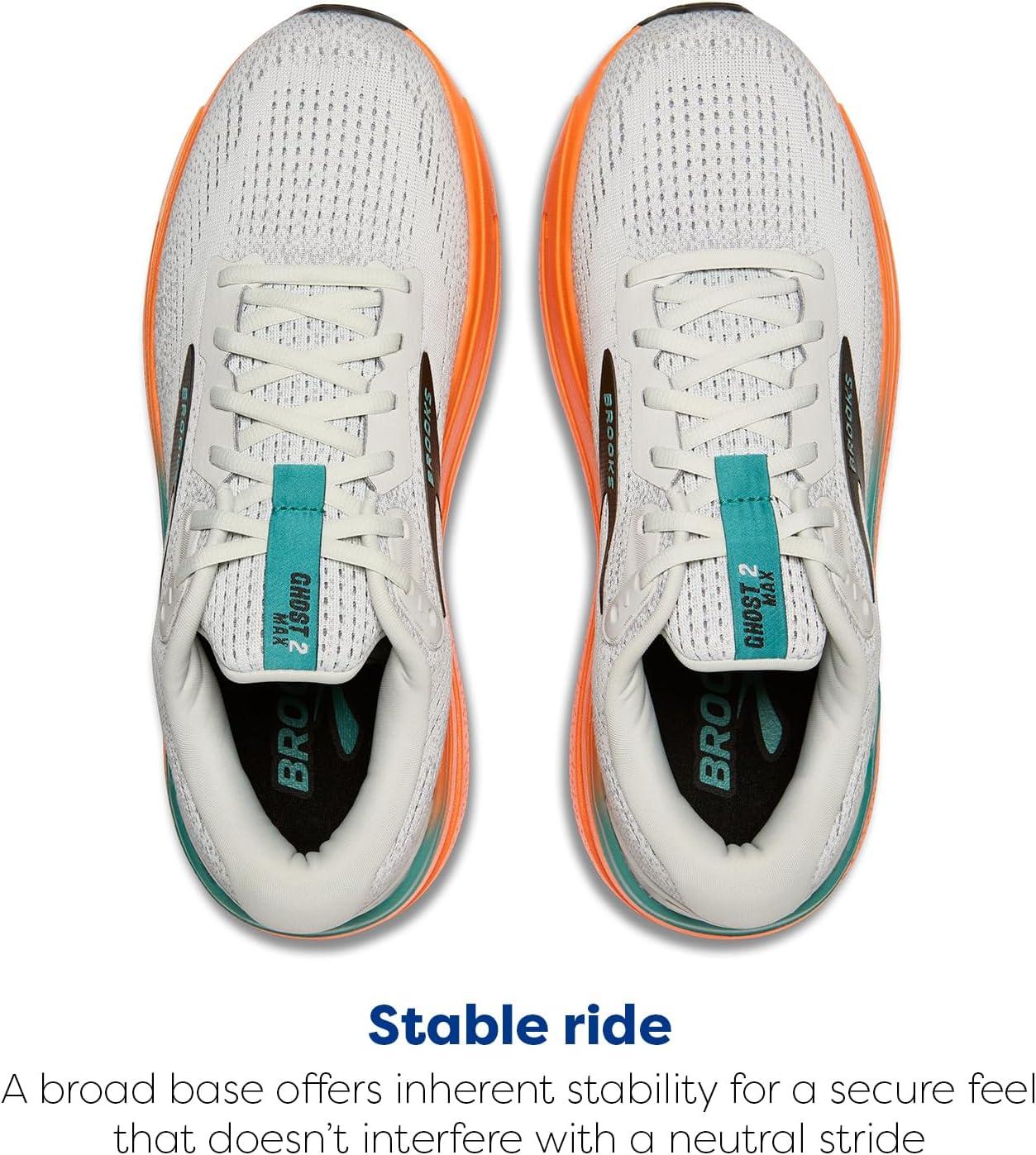 imageBrooks Mens Ghost Max 2 Running and Walking ShoesOyster MushroomOrangeTeal