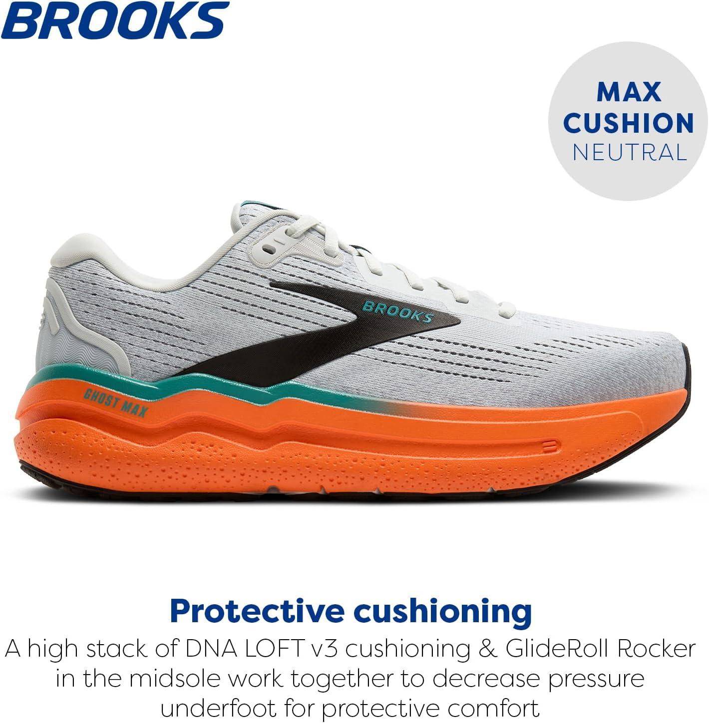imageBrooks Mens Ghost Max 2 Running and Walking ShoesOyster MushroomOrangeTeal