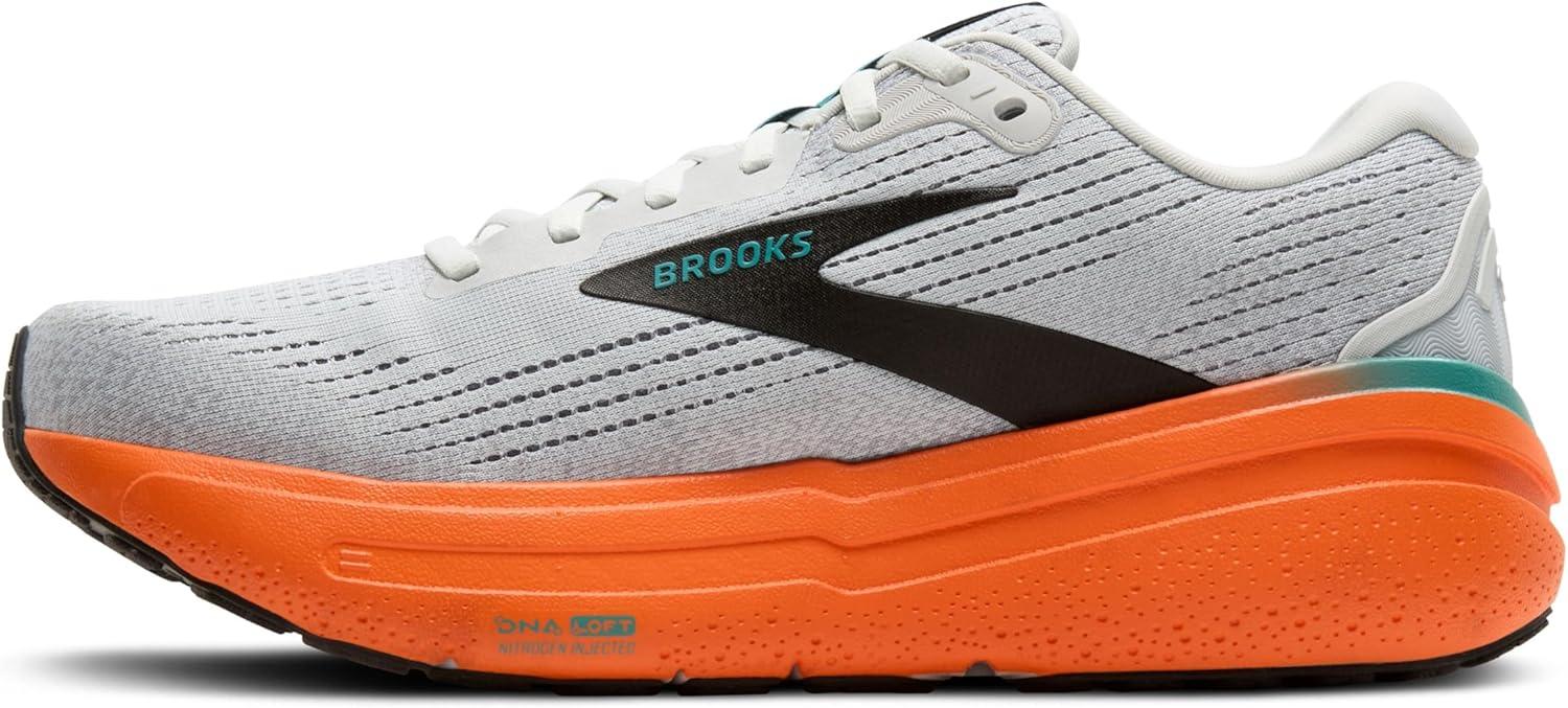 imageBrooks Mens Ghost Max 2 Running and Walking ShoesOyster MushroomOrangeTeal