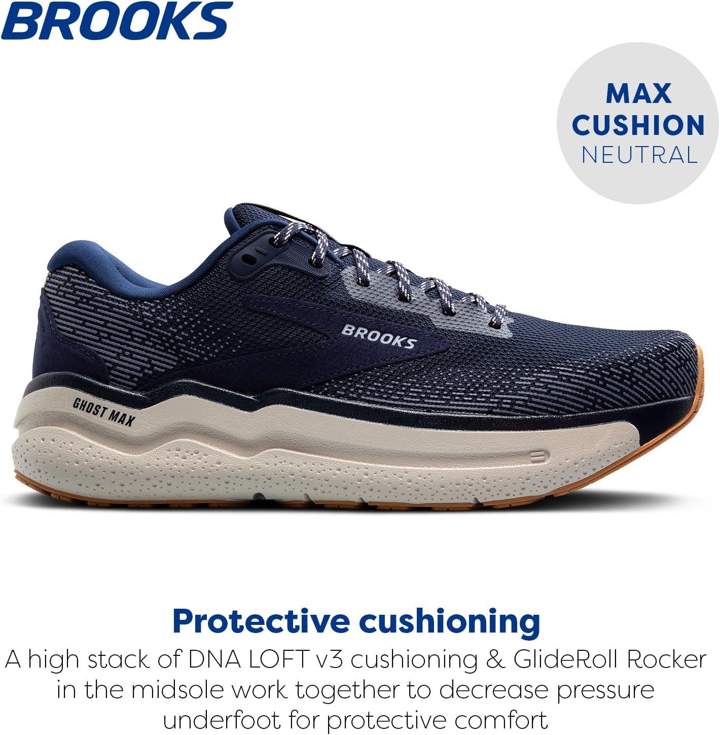 imageBrooks Mens Ghost Max 2 Running and Walking ShoesPeacoatStoneBiscuit