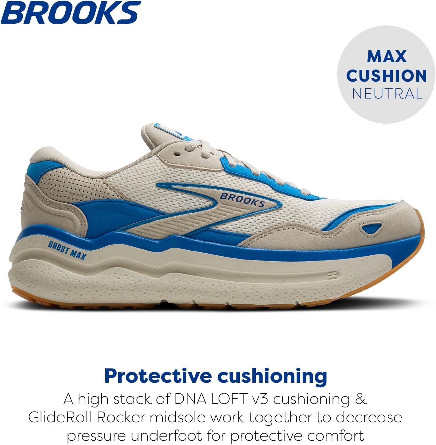 imageBrooks Mens Ghost Max 2 Running and Walking ShoesSilver LiningBlueSurf the Web