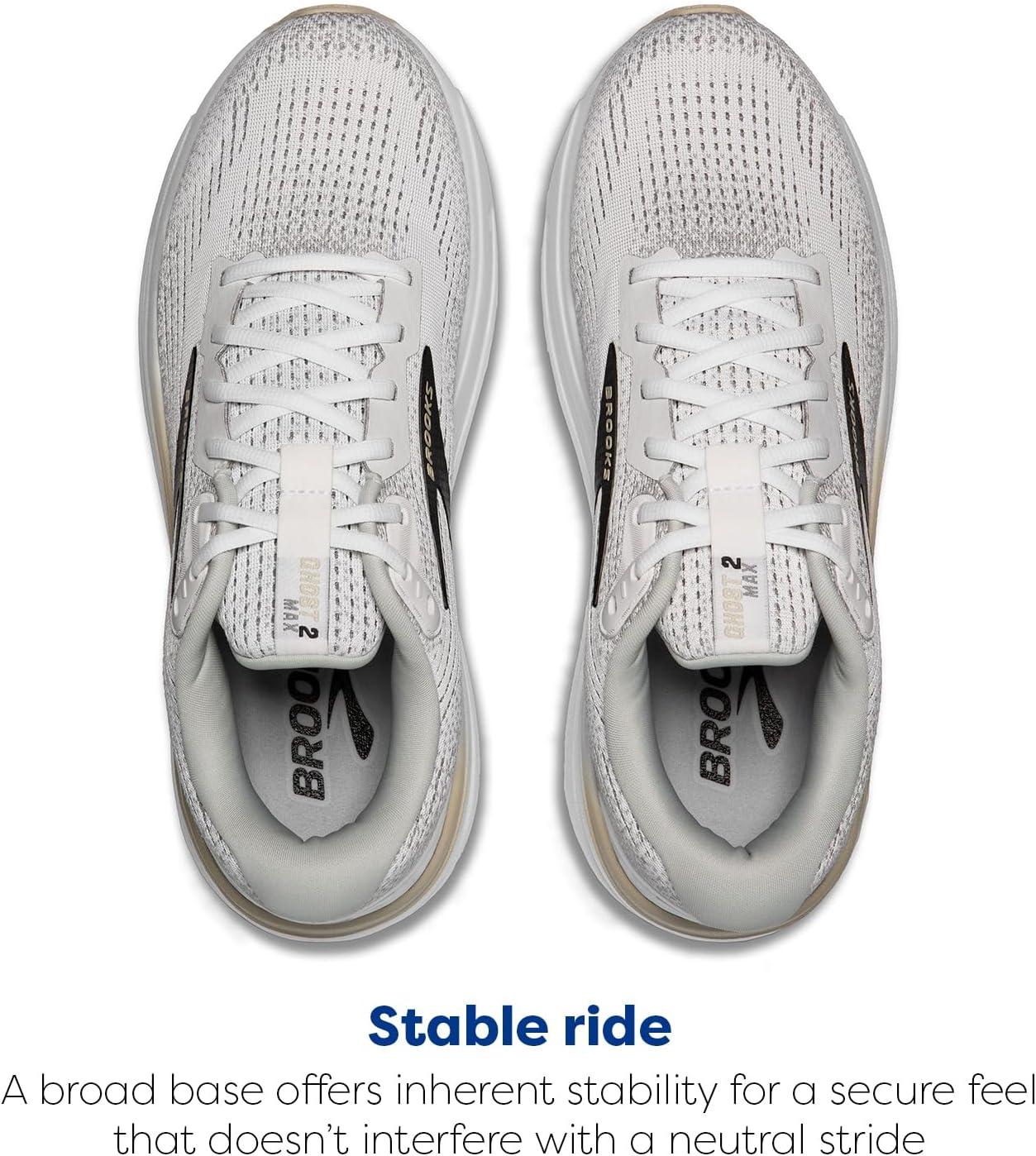 imageBrooks Mens Ghost Max 2 Running and Walking ShoesWhitePelicanOyster