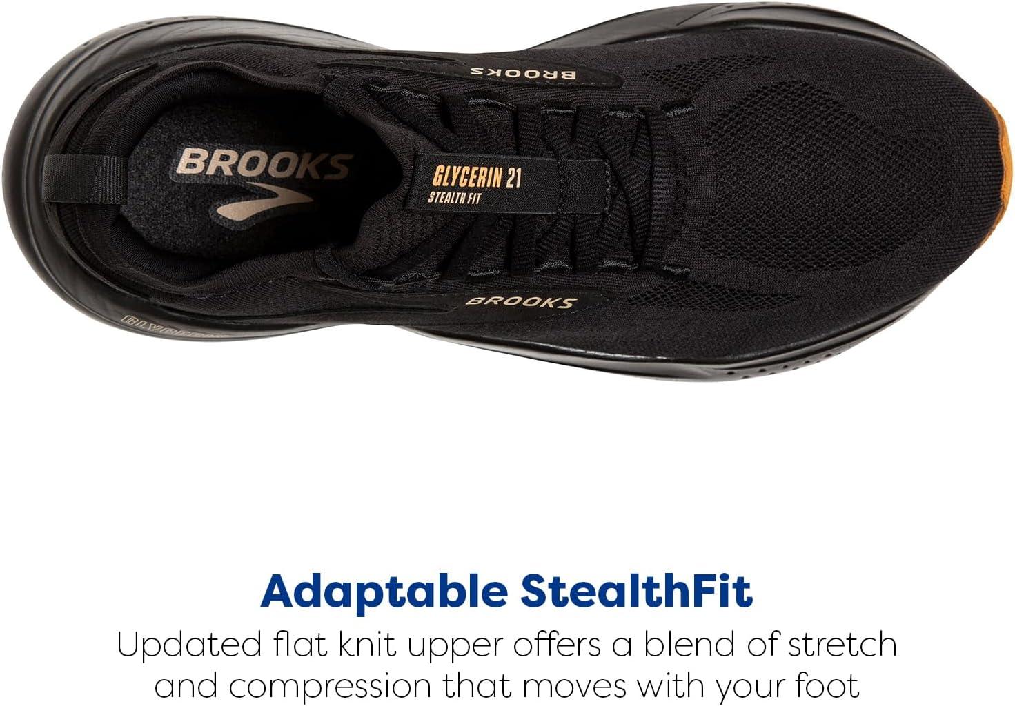 imageBrooks Mens Glycerin Stealthfit 21 Neutral Running ShoeBlackCreamBiscuit