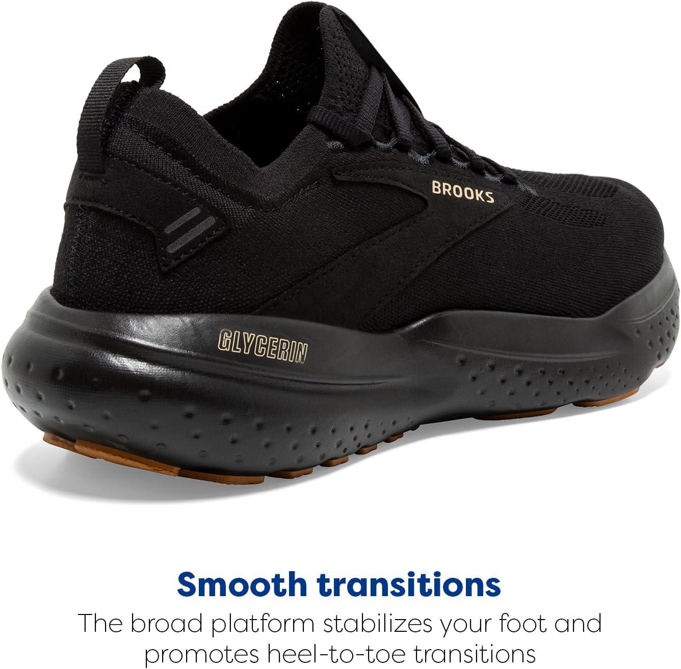 imageBrooks Mens Glycerin Stealthfit 21 Neutral Running ShoeBlackCreamBiscuit