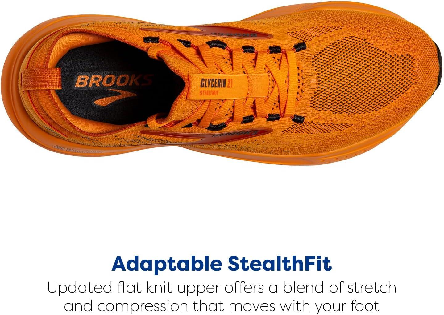 imageBrooks Mens Glycerin Stealthfit 21 Neutral Running ShoeCarrot CurlAutumn Maple