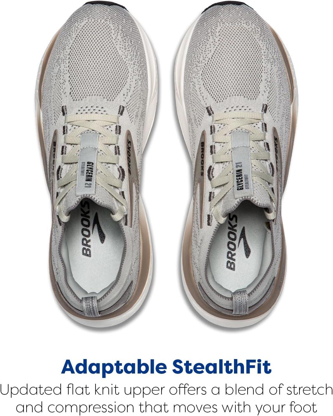 imageBrooks Mens Glycerin Stealthfit 21 Neutral Running ShoeGreyFrost GreyChampagne