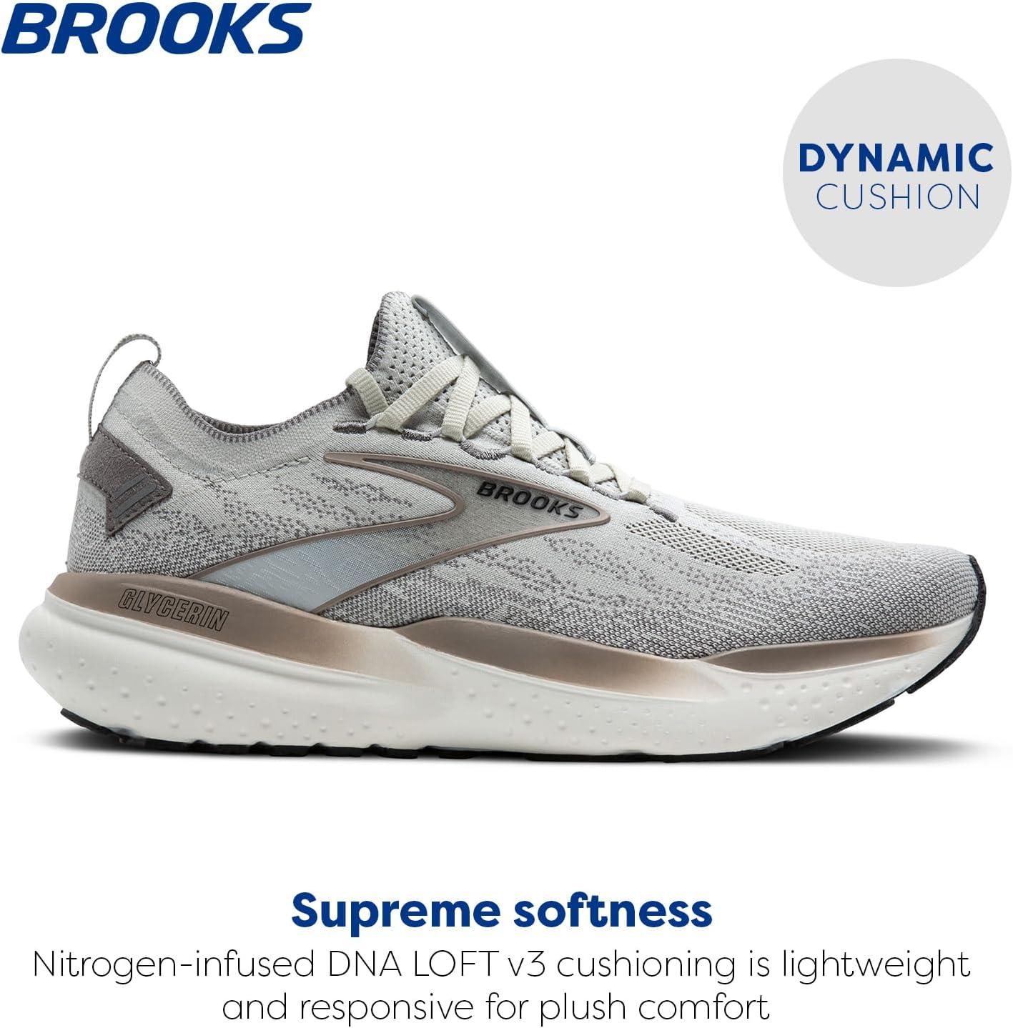 imageBrooks Mens Glycerin Stealthfit 21 Neutral Running ShoeGreyFrost GreyChampagne