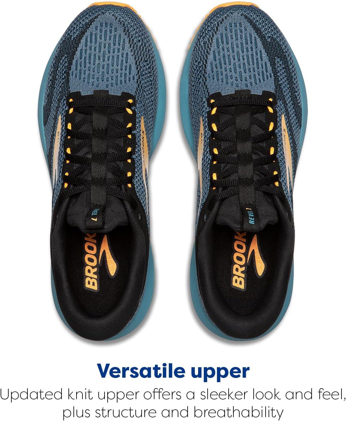 imageBrooks Mens Revel 7 Neutral Running ShoeStorm BlueBlackOrange Pop