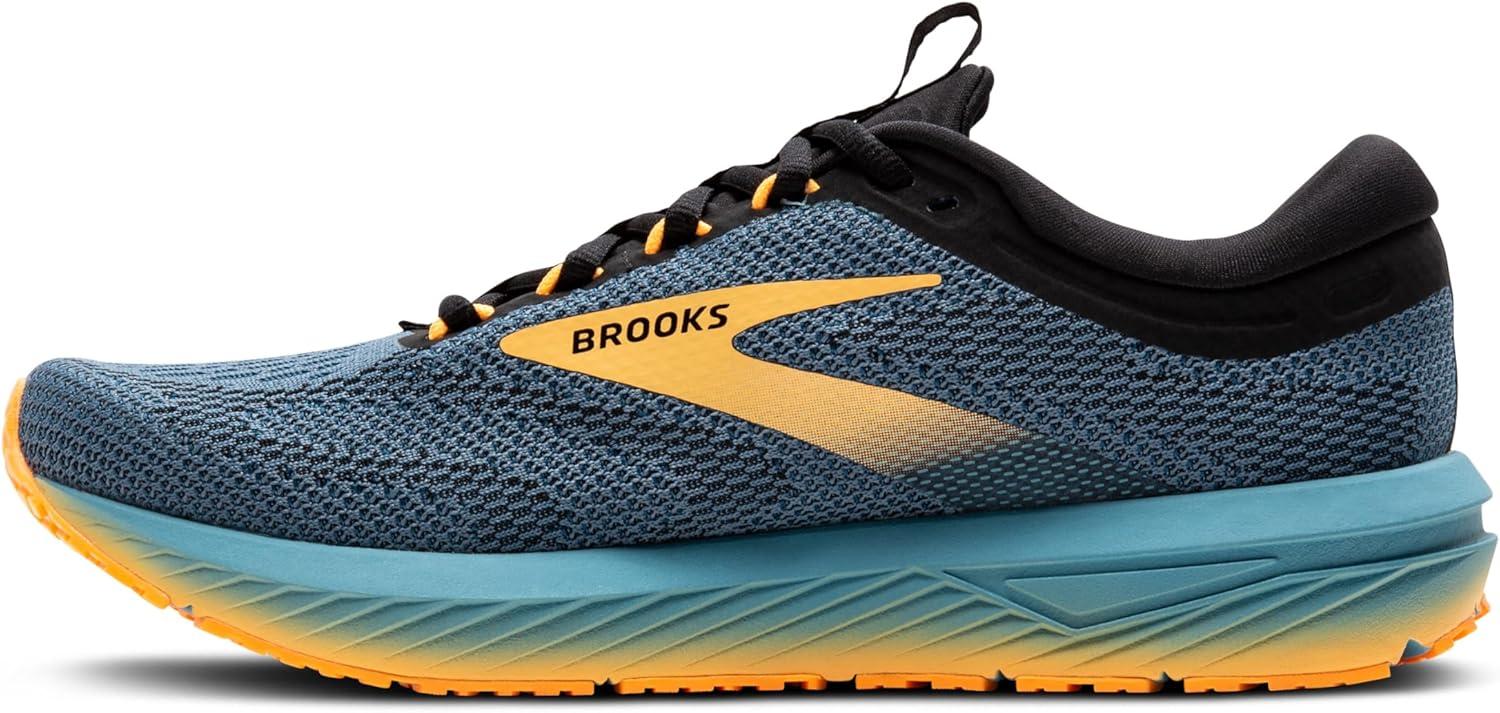 imageBrooks Mens Revel 7 Neutral Running ShoeStorm BlueBlackOrange Pop