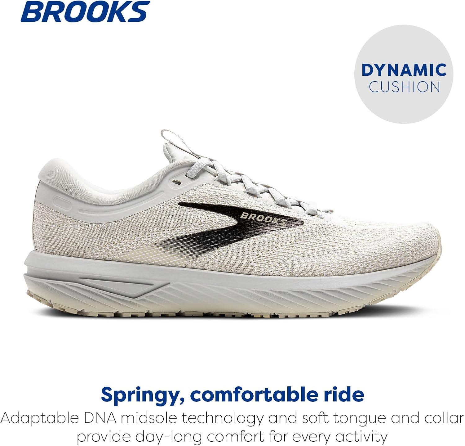 imageBrooks Mens Revel 7 Neutral Running ShoeWhitePelicanBlack