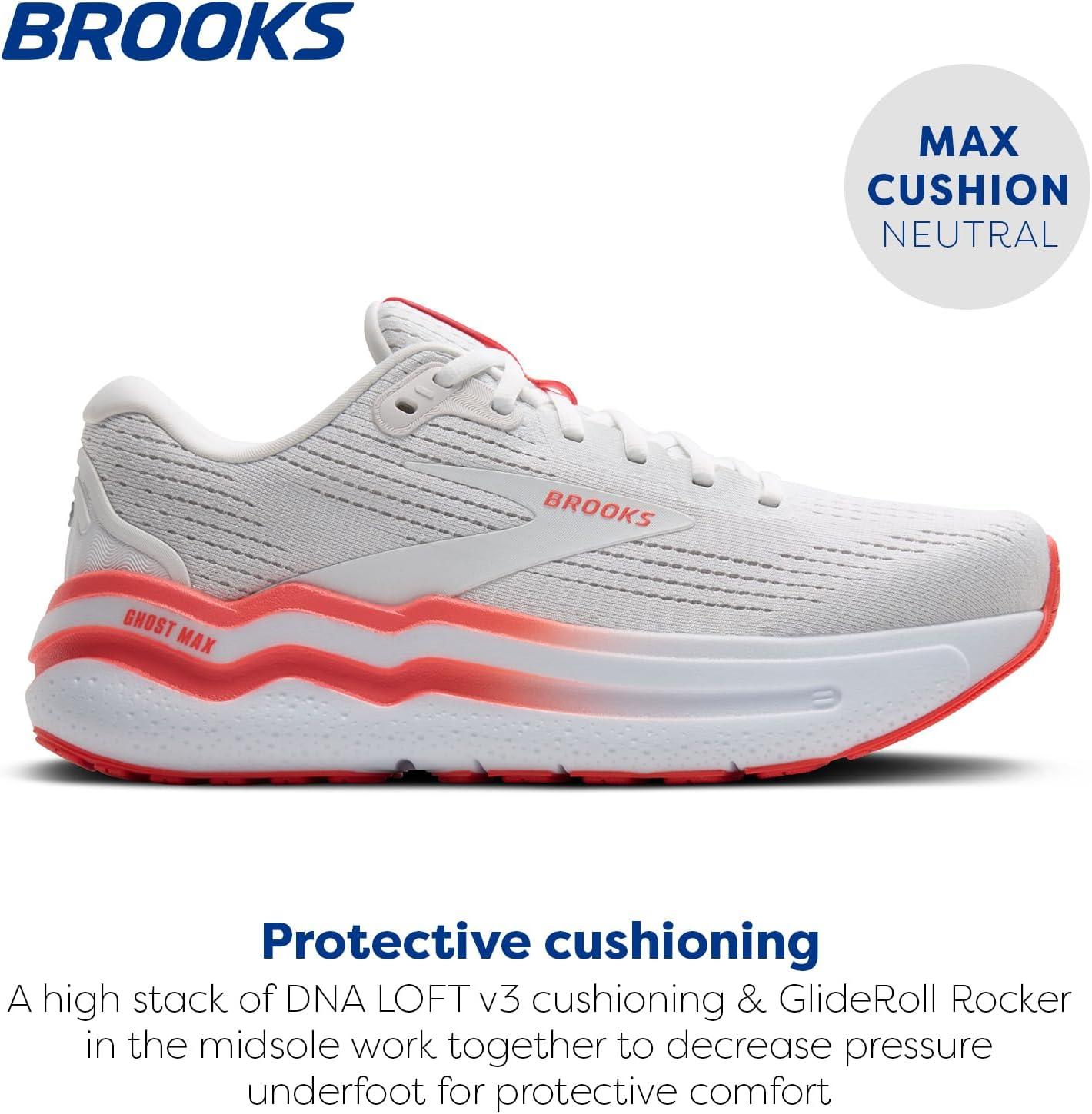 imageBrooks Womens Ghost Max 2 Neutral Running ampamp Walking ShoeWhiteHot Coral