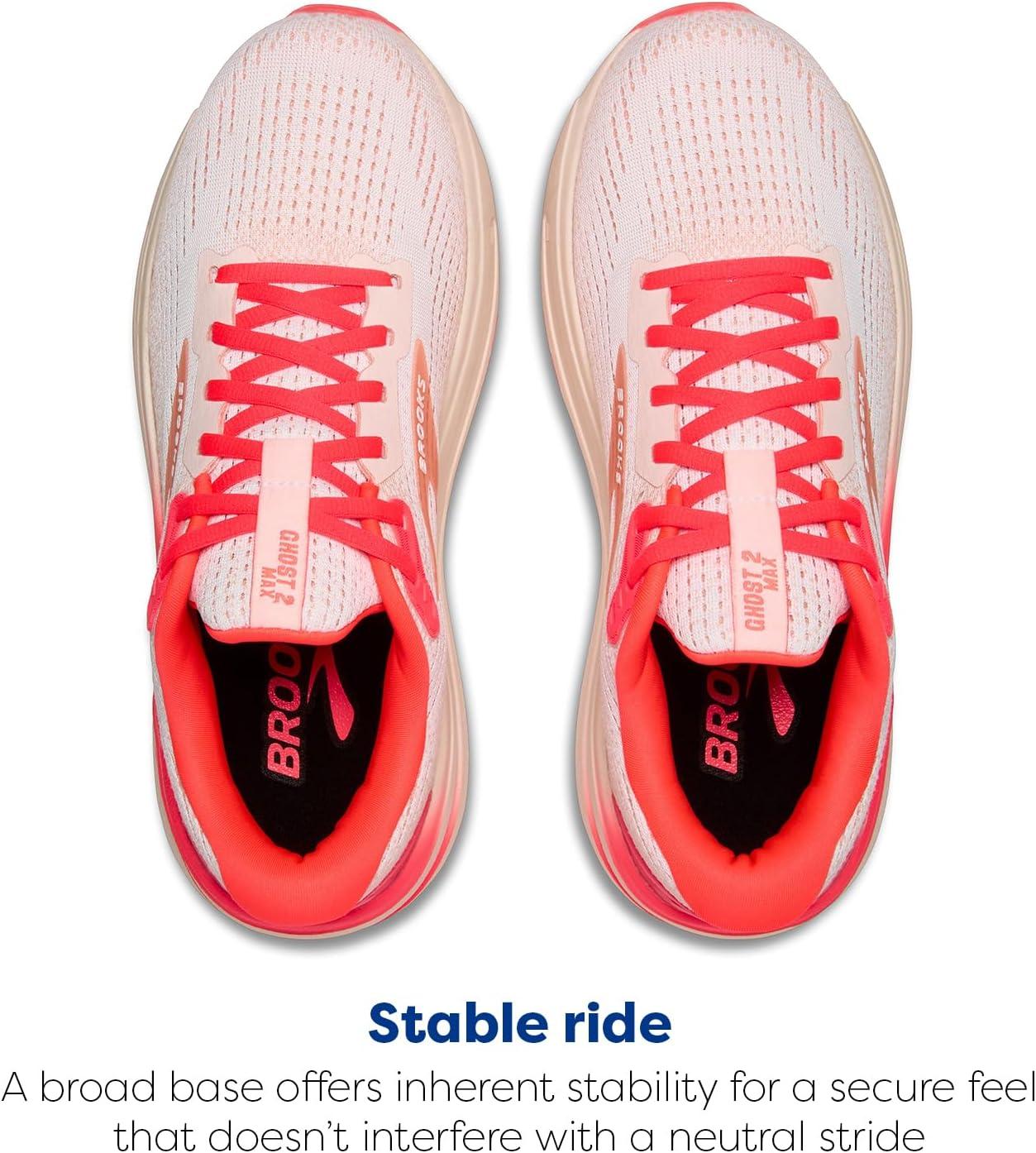 imageBrooks Womens Ghost Max 2 Neutral Running ampamp Walking ShoeWhitePeachCoral
