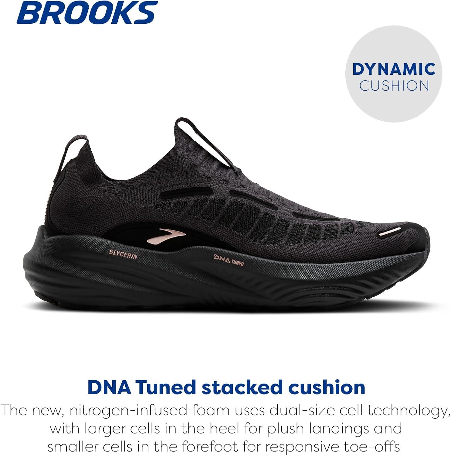 imageBrooks Womens Glycerin 22 SE Laceless Special Edition Neutral Running ShoeBlackMetallic Rose Gold