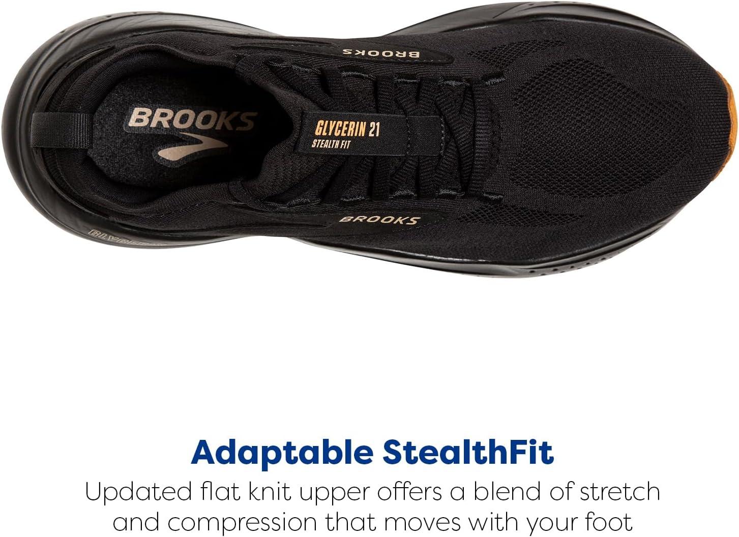 imageBrooks Womens Glycerin Stealthfit 21 Neutral Running ShoeBlackCreamBiscuit