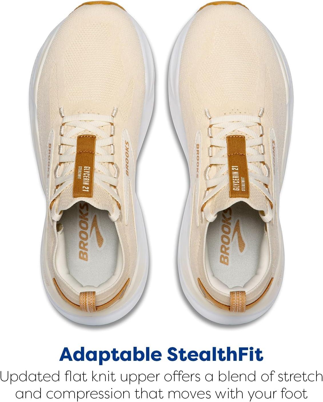 imageBrooks Womens Glycerin Stealthfit 21 Neutral Running ShoeMarshmallowCreamBiscuit