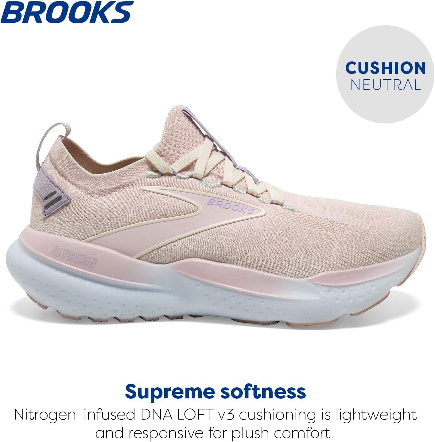 imageBrooks Womens Glycerin Stealthfit GTS 21 Supportive Running ShoePinkMarshmallowOrchid