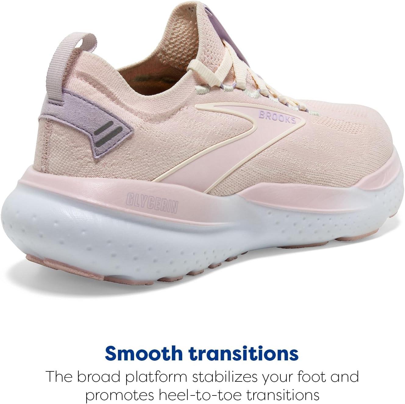 imageBrooks Womens Glycerin Stealthfit GTS 21 Supportive Running ShoePinkMarshmallowOrchid