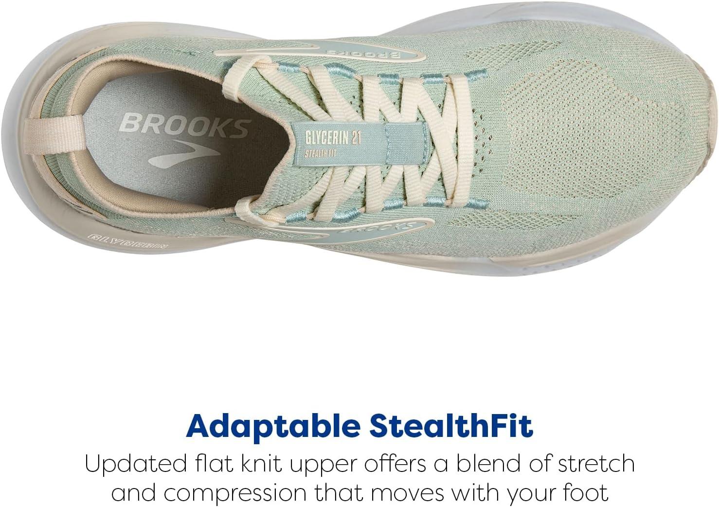 imageBrooks Womens Glycerin Stealthfit GTS 21 Supportive Running ShoeSurfMarshmallowCream