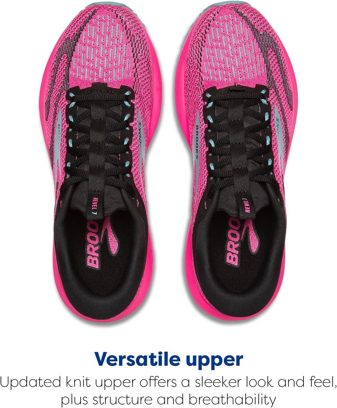 imageBrooks Womens Revel 7 Neutral Running ShoeKnockout PinkBlackAqua
