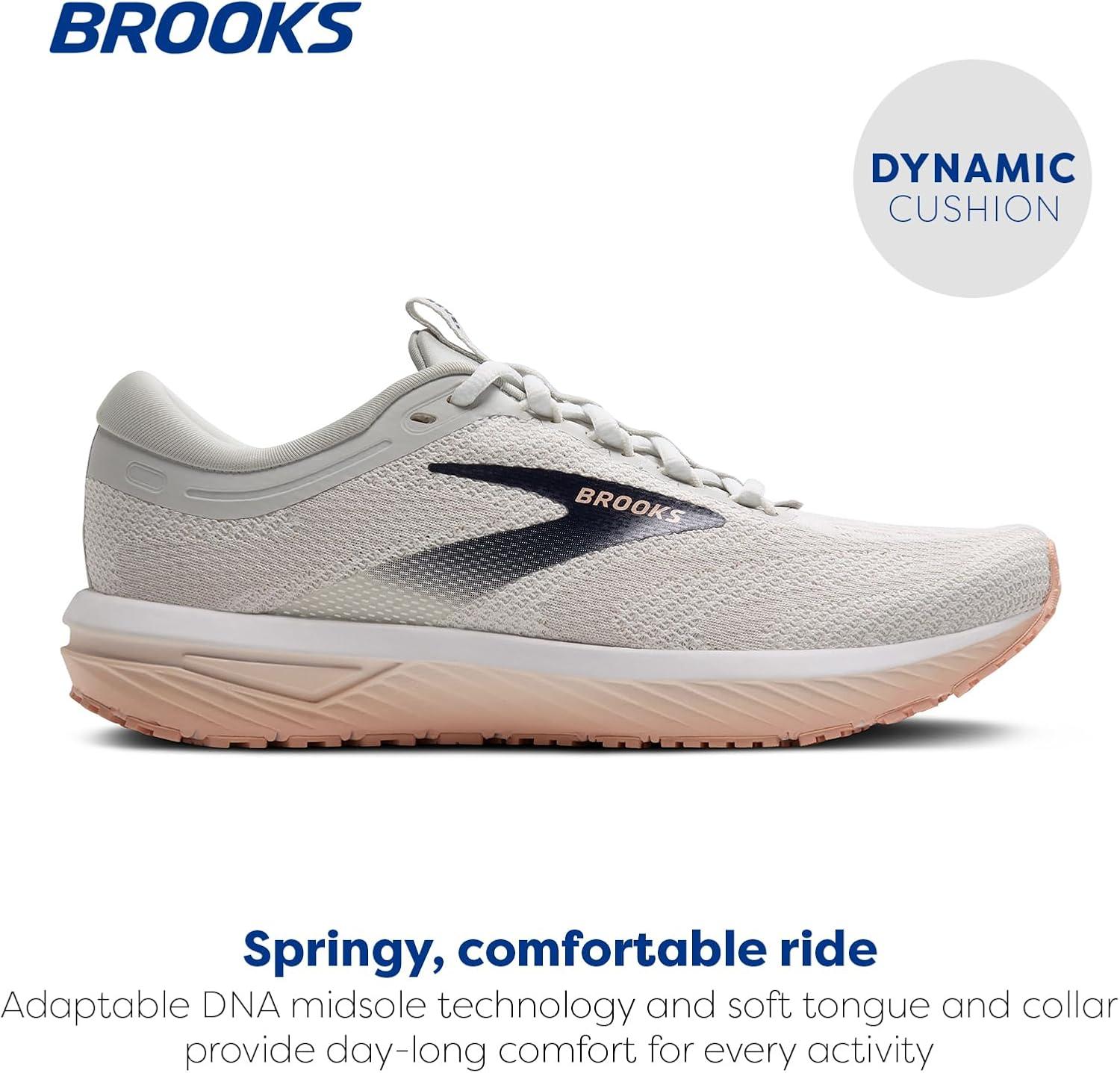 imageBrooks Womens Revel 7 Neutral Running ShoeOysterWhiteTropical Peach