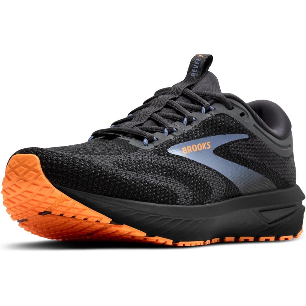 imageBrooks Mens Revel 7 Neutral Running ShoeBlackCountry BlueOrange