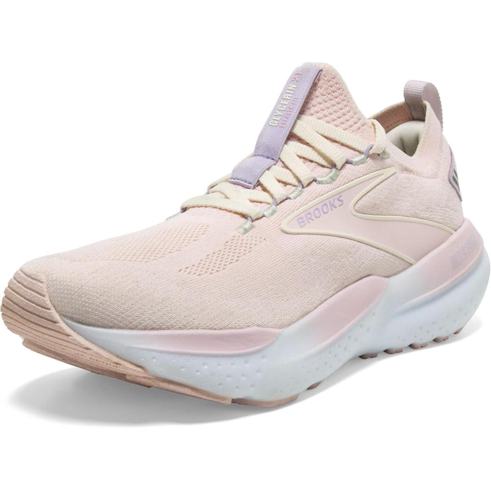 imageBrooks Womens Glycerin Stealthfit GTS 21 Supportive Running ShoePinkMarshmallowOrchid