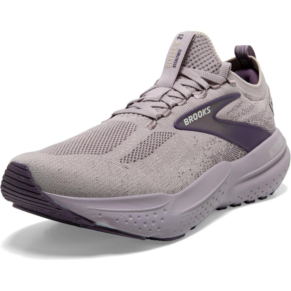 imageBrooks Womens Glycerin Stealthfit GTS 21 Supportive Running ShoeRaindropsPurple Sage