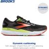 imageBrooks Mens Ghost 16 GTX Waterproof Neutral Running ShoeBlackMandarin RedGreen